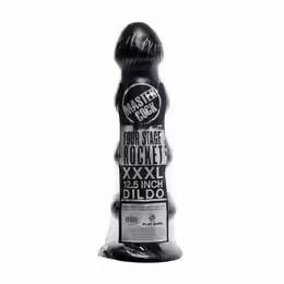 Master Series Four Stage Rocket PVC анално дилдо, черно, 32 см
