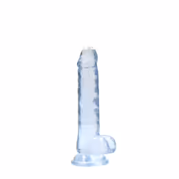 RealRock Crystal Clear прозрачно анатомично дилдо с вендуза, 19 см – модел 4