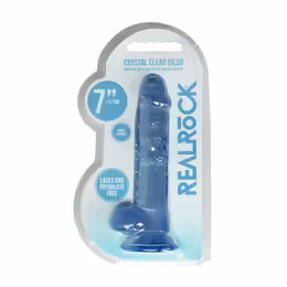RealRock Crystal Clear прозрачно анатомично дилдо с вендуза, 19 см – модел 4