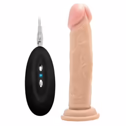 RealRock вибриращо анатомично дилдо с вендуза, 20 см