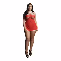 Комплект бейбидол, тъмночервен, регулируем, голям размер 1X-3XL