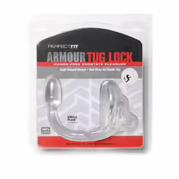 Armour Tug Lock пръстен с анален разширител и лента за тестиси, черен, S
