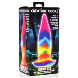 Unicorn Tongue силиконов стимулатор с езиче, светещ, дъга, 18 см
