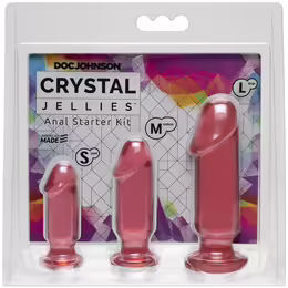 Crystal Jellies комплект за анален тренинг, прозрачен, 3 размера