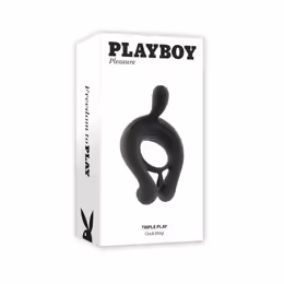 Triple Play вибриращ пръстен за пенис с дистанционно, черен, 9 режима