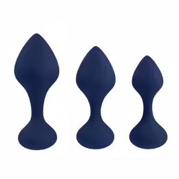 Tail Trainer комплект силиконови анални разширители, 3 части, тъмносини