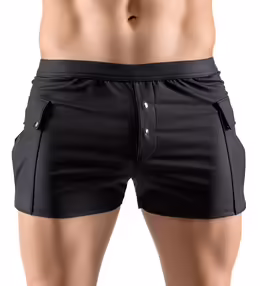 Мъжки матови работни шорти с джобове, черни, 2XL