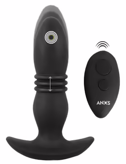 ANOS RC тласкащ масажор с дистанционно, черен, 14,4–15,9 см