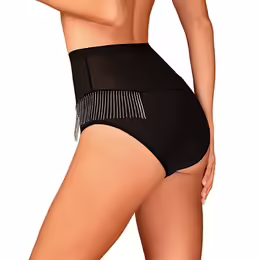 Obsessive Milladis High-Waist Mesh Panties with Bead Accents M/L