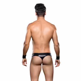 Envy Biker 3-Piece Costume Set L/XL - Bottoms, Cuffs & Hat Black