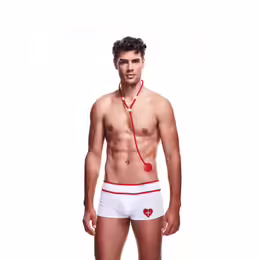 ENVY Doctor Costume Set 2-Piece L/XL - White & Red, Stethoscope Included