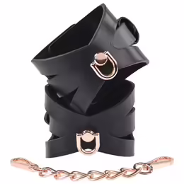 Sportsheets Sex & Mischief Brat Handcuffs with Rose Gold Chain, Black