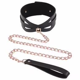 Sportsheets Brat Collar & Leash Set with Rose Gold Chain, Adjustable