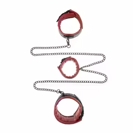 Sportsheets Saffron Chained & Tamed Restraint Set - Adjustable Red-Black