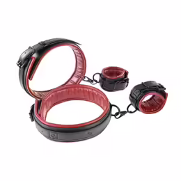 Sportsheets Saffron Thigh & Wrist Restraint Set, Adjustable Faux Leather