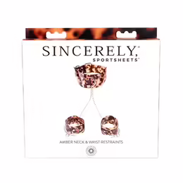 Sportsheets Amber Neck and Wrist Restraint Set, Adjustable, Gold Details