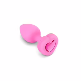 b-Vibe Vibrating Heart Plug S/M Pink - Remote Control, 15 Modes