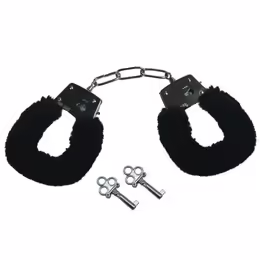 Sportsheets S&M Furry Handcuffs Black - Soft Plush Safety Restraints