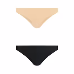 Bye Bra Invisible Brazilian Briefs Nude & Black XL 2-Pack Seamless