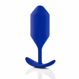 b-Vibe Snug Plug 4 Navy - Weighted Silicone Intimate Device, Large Size
