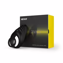 Nexus Enhance Rechargeable Dual Vibrating Intimate Ring - Black Silicone