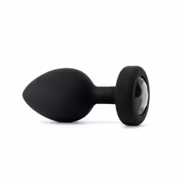 b-Vibe Vibrating Jewel Plug XXL Black - 15 Modes, USB Rechargeable, 12.2 cm