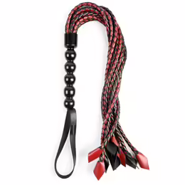 Sportsheets Saffron Braided Flogger - 9-Strand Faux Leather, 61 cm