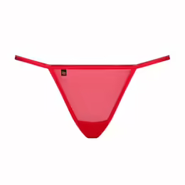 Obsessive Giftella Thong Red S/M - Decorative Mesh Lingerie