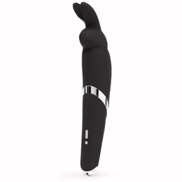 Happy Rabbit Wand Black - Silicone Massager, 10 Modes, Waterproof