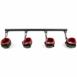 Sportsheets Saffron Adjustable Bar & Cuff System, Red-Black, 63.8 cm