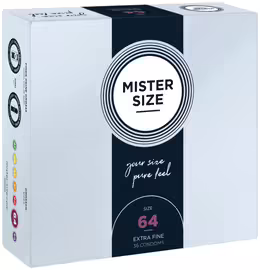 Mister Size 64 mm - Large Size Latex Condoms, 36-Pack