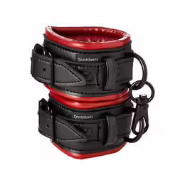 Sportsheets Saffron Adjustable Vegan Leather Wrist Restraints, Red