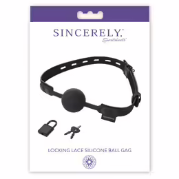 Sportsheets Sincerely Locking Lace Silicone Ball Gag - Adjustable Design