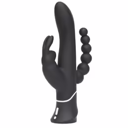 Happy Rabbit Triple Curve Black Silicone Intimate Machine 3 Motors