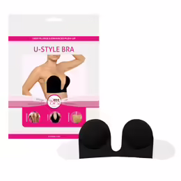 Bye Bra U-Style Support Bra Cup B Black - Adhesive, Low-Cut Solution