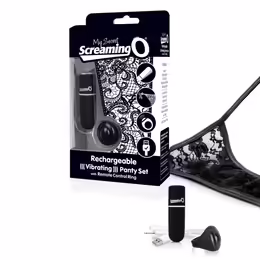 Screaming O Charged Remote-Control Intimate Panty Set Black Rechargeable