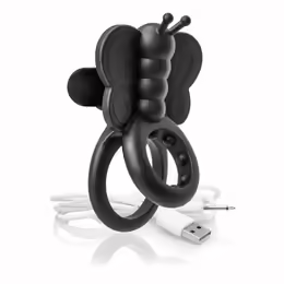 The Screaming O Charged Monarch Black - Dual-Ring Silicone Butterfly System
