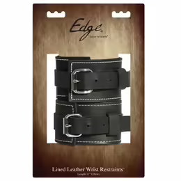 Sportsheets Edge Leather Wrist System - Adjustable, Black, 22.8-35.5cm