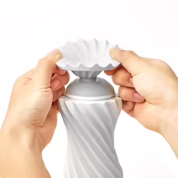Tenga Flex Rocky Black Intimate Spiral System, Reusable, Firm Texture