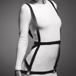 Bijoux Indiscrets Maze Arrow Dress Harness Black Vegan Adjustable