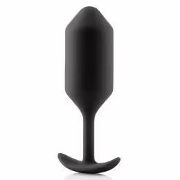 b-Vibe Snug Plug 3 Black Weighted Silicone Anal Model 180g 3.6x12.7cm