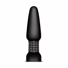 b-Vibe Rimming Plug 2 Black - Rotating Beads, Vibrating Tip, 15.2 cm