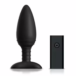 Nexus Ace L Large Silicone Plug with Remote, Black, 5.1cm Diameter