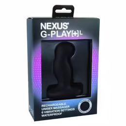 Nexus G-Play Plus Large Black - Ergonomic Vibrating Massager, 8 cm
