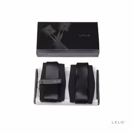 LELO Etherea Silk Cuffs Black - Luxurious Restraint with Suede & Silk Finish