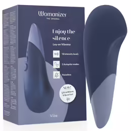 Vibe Lay On вибратор, 10 режима, дължина 17.1 см, тъмно синьо