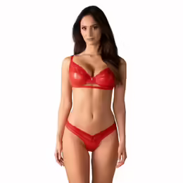 Aliosa Gift Box Red комплект бельо, червен, размери S/M и L/XL, с колан за жартиери и чорапи
