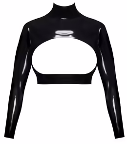 Black Crop Top XL кроп топ, черен, XL, естествен латекс