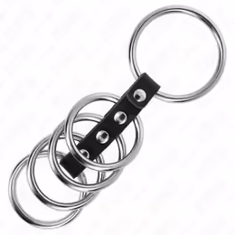 Leather & Metal 5 Ring Adjustable System система за ограничаване, пет пръстена, регулируема, черна кожа