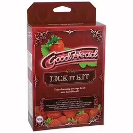 GoodHead комплект за орален секс с вкус на ягода и вибриращ пръстен, 29 мл